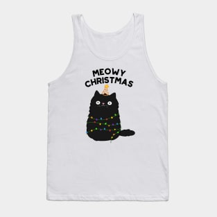 Meowy Christmas Cute Merry Cat Pun Tank Top